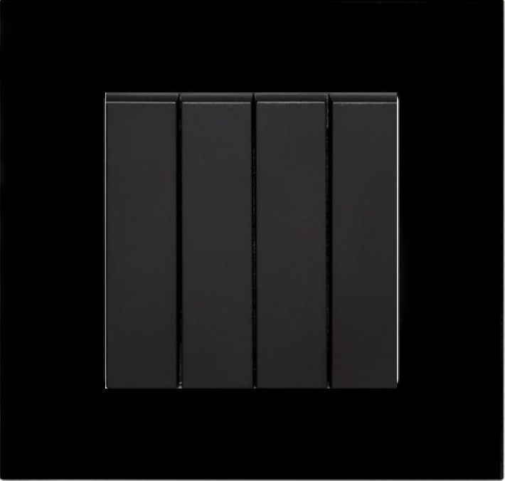 SOL-COV1-GLS-B SOL-SWT-4G-B SOL 4Gang With Glass Cover