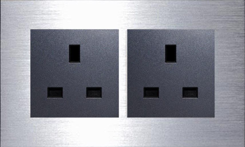 Aluminum 2 Gang With Duble socket