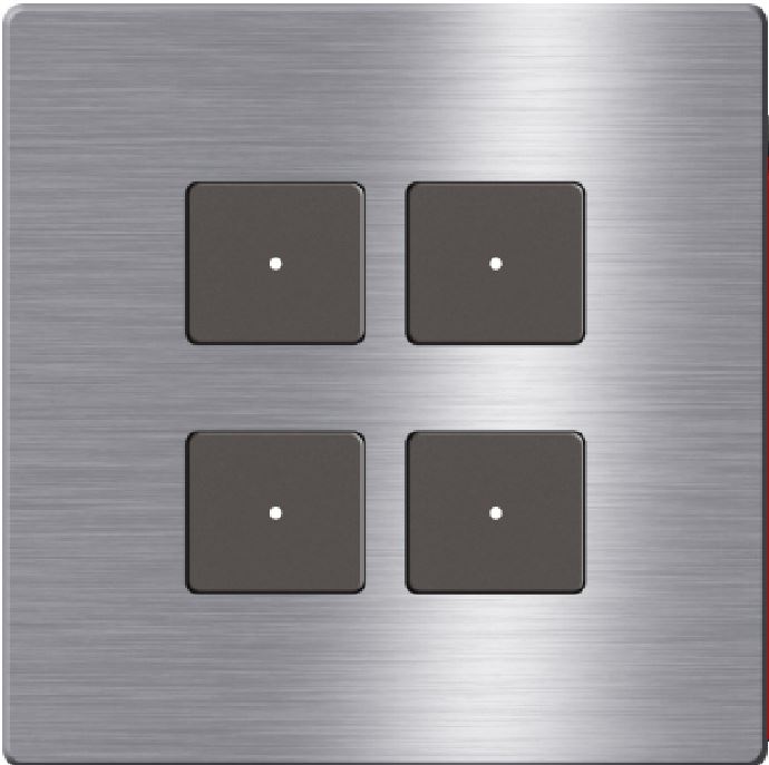 TIS-CLK-4B-1F-GRY Click 4 gang in Single Frame