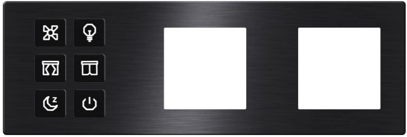 TIS-CLK-6B-3F-BLK Click Push Button TIS-BUS Series 6 gang in three  Frame available in Metal Black