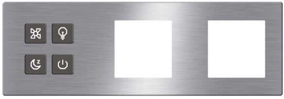 TIS-CLK-6B-3F-GRY Click Push Button TIS-BUS Series 6 gang in three  Frame available in Metal GRAY