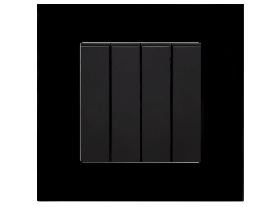 SOL-COV1-GLS-B & SOL-SWT-4G-B SOL Black Glass  Cover 1 Gang