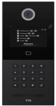 TIS-INT-43-PB63 4.3” WITH CARD AND KEYPAD SIP Video Door Phone TIS INTERCOME