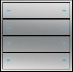 TIS-MER-8G-PB Mercury 8Gang push Button GRAY