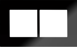SOL Black Glass  Cover 2 Gang  SOL-COV2-GLS-B