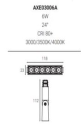 Magnetic Grille Light Black 10w  Cut out: 220*23*112 AXE03012A