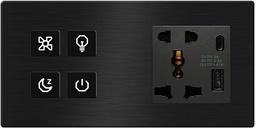 CLICK 4Gang with Choket,USB& TypeCc