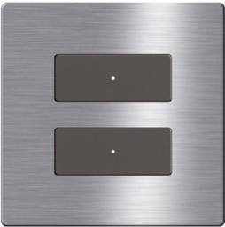 TIS-CLK-2B-1F-GRY Click 2 gang in Single Frame