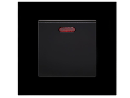 SOL-COV1-GLS-B & SOL-HTR-40A-B Sol Black Glass 1 Gang With Heter 40A